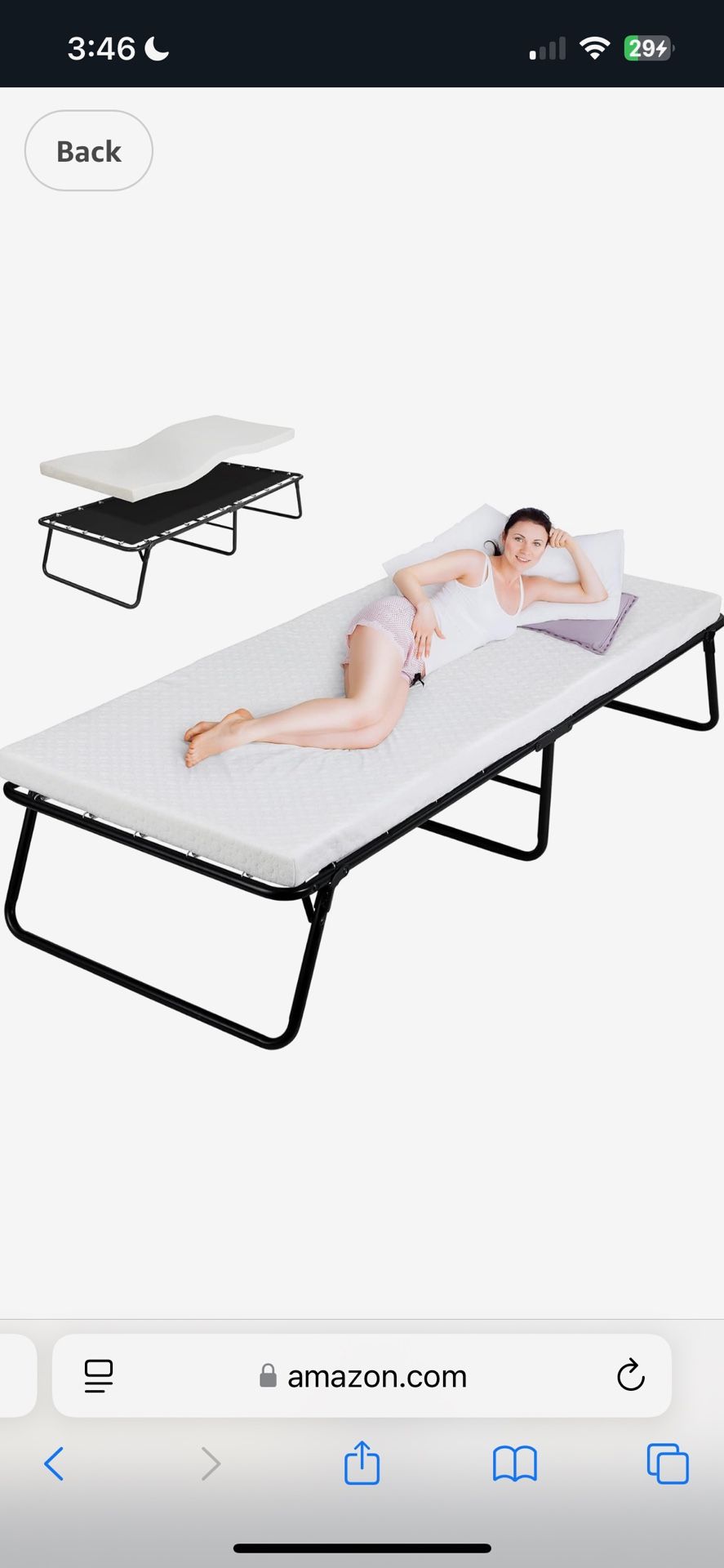Folding Bed,Rollaway Bed with Mattress for Adults,Foldable Bed