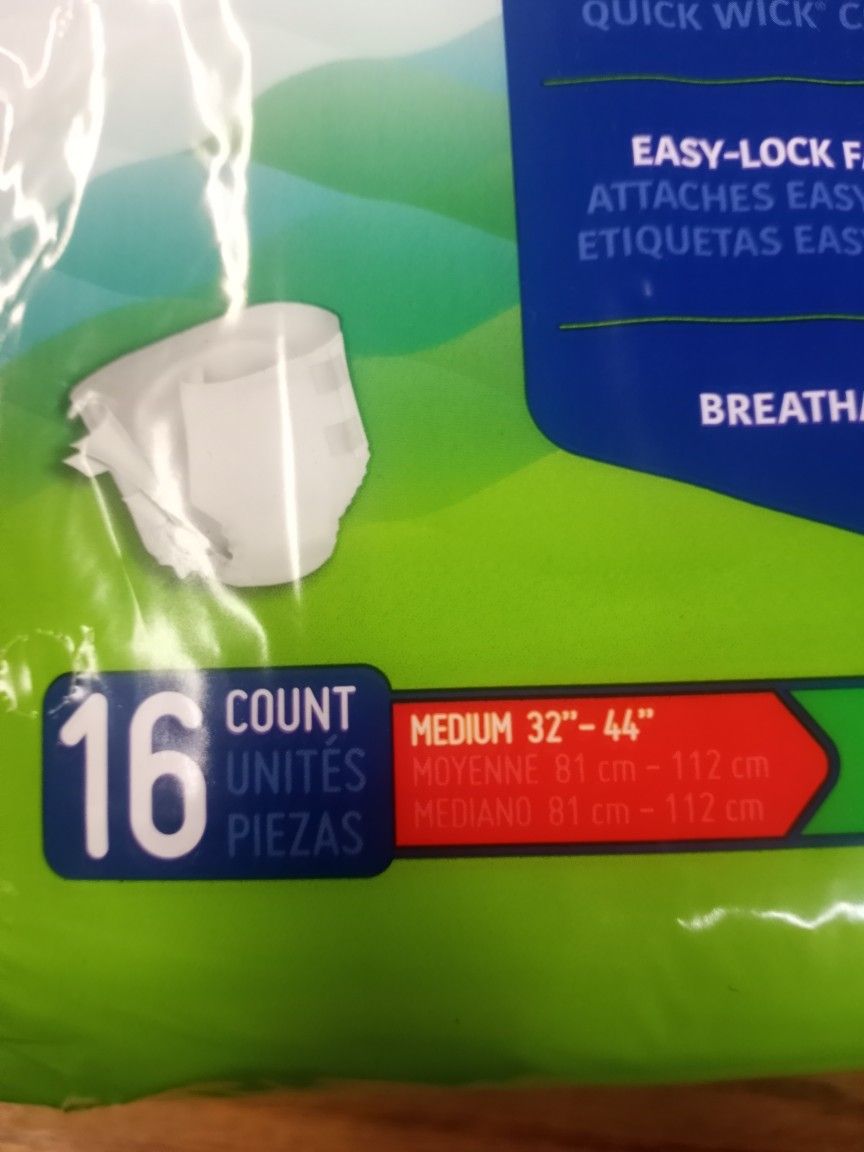 Prevail Nu Fit Adult Diapers Size Medium Only