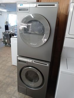 Asko 24" light gray stackable front load washer and dryer set - Free delivery