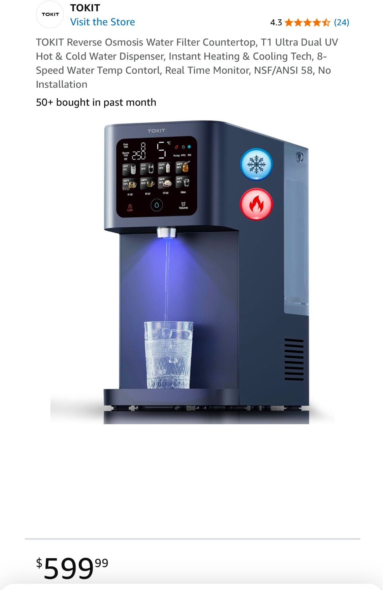 Ultra Reverse Osmosis Certified Water Filter For Countertop