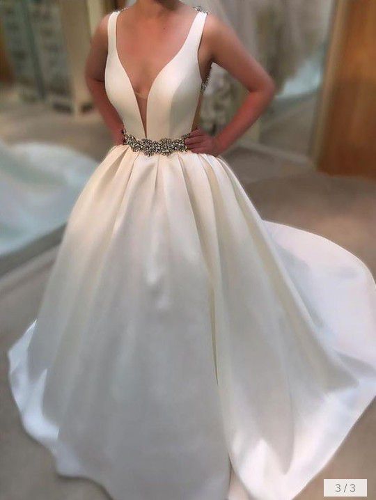 Wedding Dress - A-line Rhinestone Accents