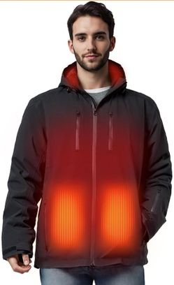Heated Jackets for Men with 10-Hour Battery Life Waterproof & Windproof Electric Mens Winter Jacket