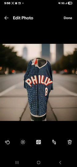 Philly #8 Blue Star Print Baseball Jersey