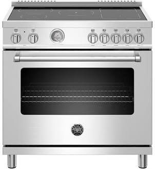 Bertazzoni Master Series  MAST365INMXE 36 Inch Induction Master Series Range with 5 Induction Zones Manual, 5.9 cu. ft. Capacity, and Viewing Window