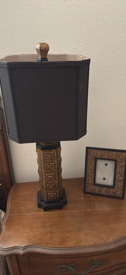Art Deco lamp and matching frame
