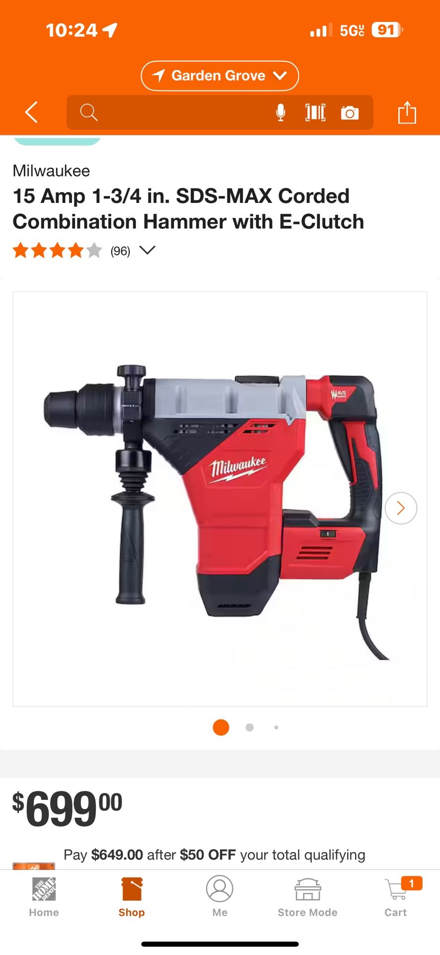 Milwaukee 15 Amp 1-3/4 in. SDS-MAX Corded Combination Hammer with E-Clutch