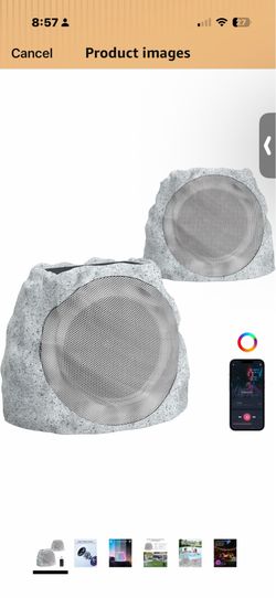 Outdoor Speakers Bluetooth Waterproof Patio TWS Connection Outdoor Bluetooth Speakers Wireless Solar Powered and Rechargeable Rock Speaker for Patio P