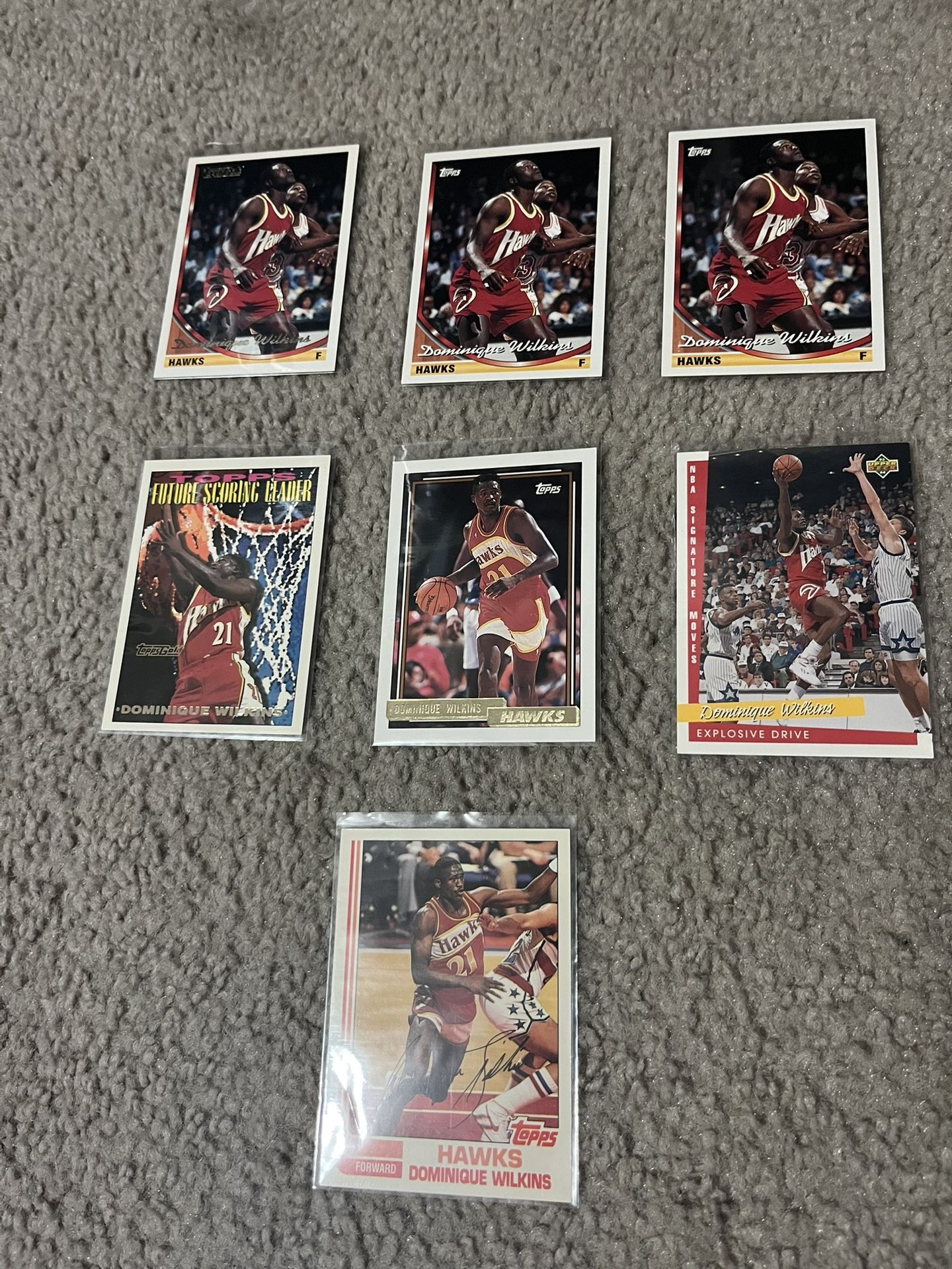 7 Dominique Wilkins Basketball Cards 1992-93