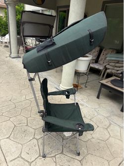 Cozy Box Portable Folding Camping Chair Features a Foldable Canopy Shade & 2 Cup Holder
