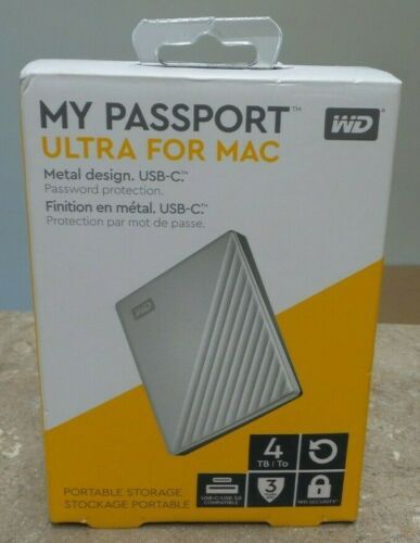 New Western Digital My Passport 4TB - Ultra Mac Silver