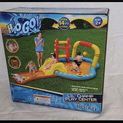 Brand New H2OGO Lil Champ Play Pool Center With Detachable Slide Kids Outdoor Summer Fun Designed to get kids moving, grooving and out of the house,