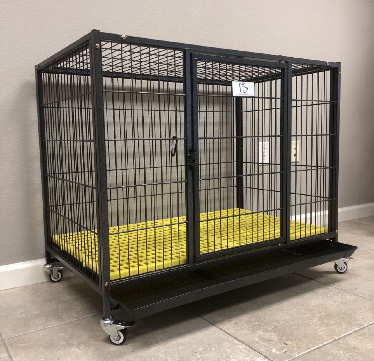 ✨NEW✨ HD 37” 🐶 Dog Kennel Cage With Wheels And Plastic Grid Flooring ‼️✨🌟⚡️💎