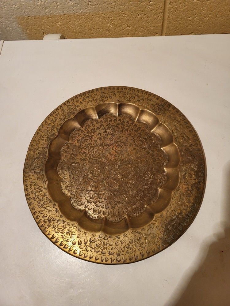 Antique Etched Brass Wall Hanging