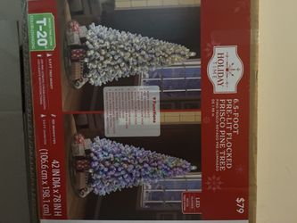 6.5 Foot Pre-lit Flocked Christmas Tree