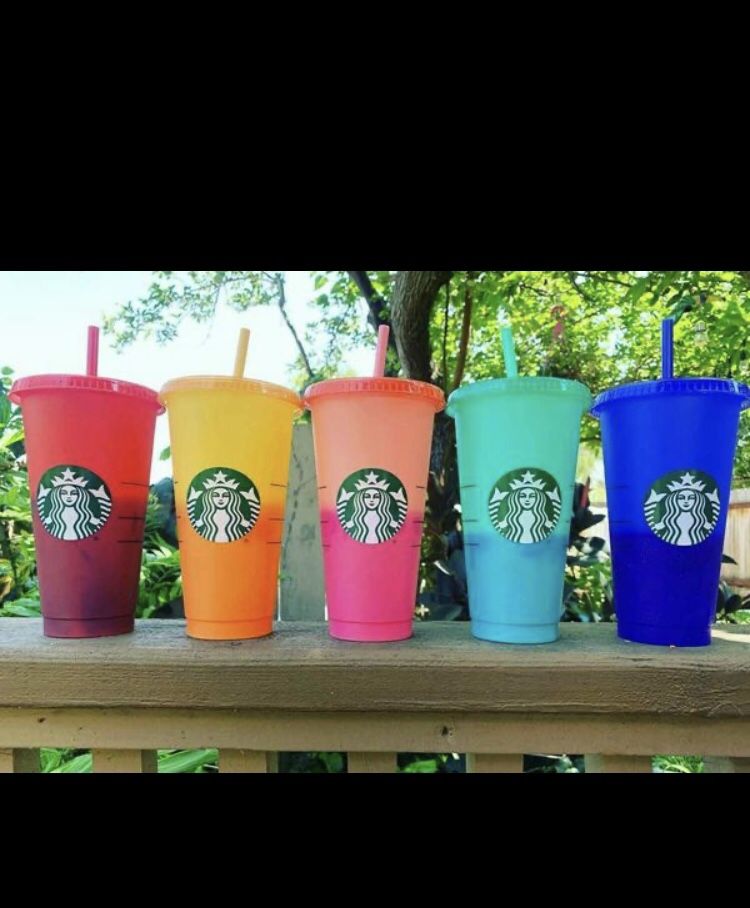 Limited edition/stock Starbucks reusable color changing cups!