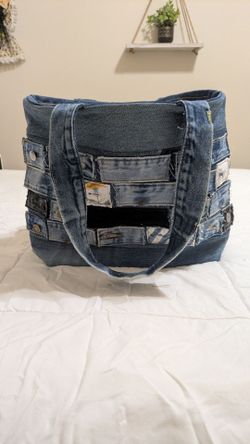 Upcycled handmade denim handbag