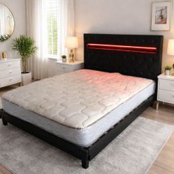 Bed frame black full size led new