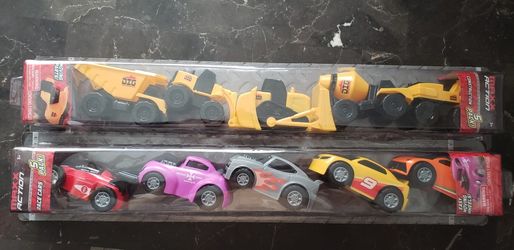 Max Action  5 Race Cars And  5 Contraction 