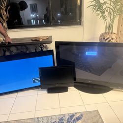 3 Working TVs + New Wall Mount – $125