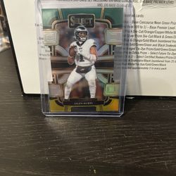 2023 Panini select Jalen Hurts Concourse Yellow And Green Die-Cut Prizm No. 79