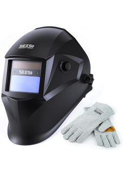 Auto Darkening Welding Helmet- 1/1/1/1 True Color Welding Hood with 2 Arc Sensors, Blue Light Blocking, High-Impact Solar Powered Welder Mask for TIG 