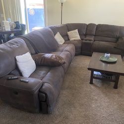 Wrap-around Couch w/ Four Reclining Seats