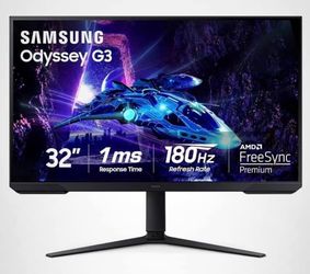 Samsung 32-Inch Odyssey G3 (G30D) Series FHD Gaming Monitor, 1ms, 180Hz, AMD FreeSync, Adjustable
