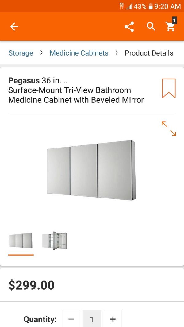 Pegasus 36 In X 31 Recessed Or Surface Mount Tri View X 31 In Recessed Or Surface Mount
