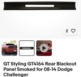 Dodge challenger 08/14 Rear blackout panel smoked