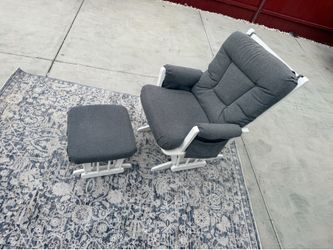 Used Dutailier Dark Grey Multiposition, Reclining Sleigh Glider and Ottoman Set