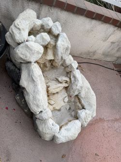 Simulated Rock, Water Fountain Made Of Plaster, Check Pictures For Dimensions
