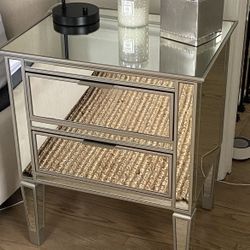 Mirrored End Table