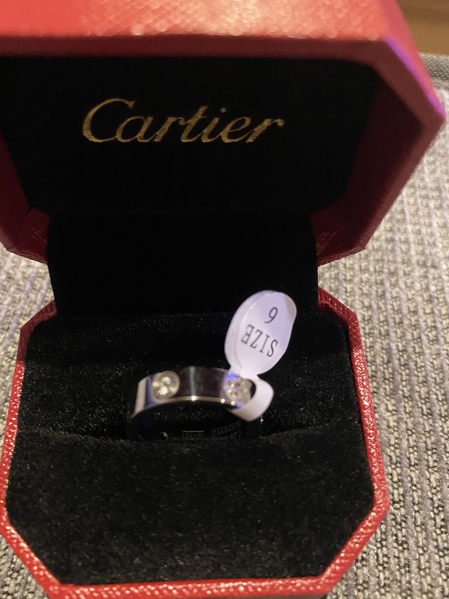 Cartier Ring size 6 with stone- New with Box