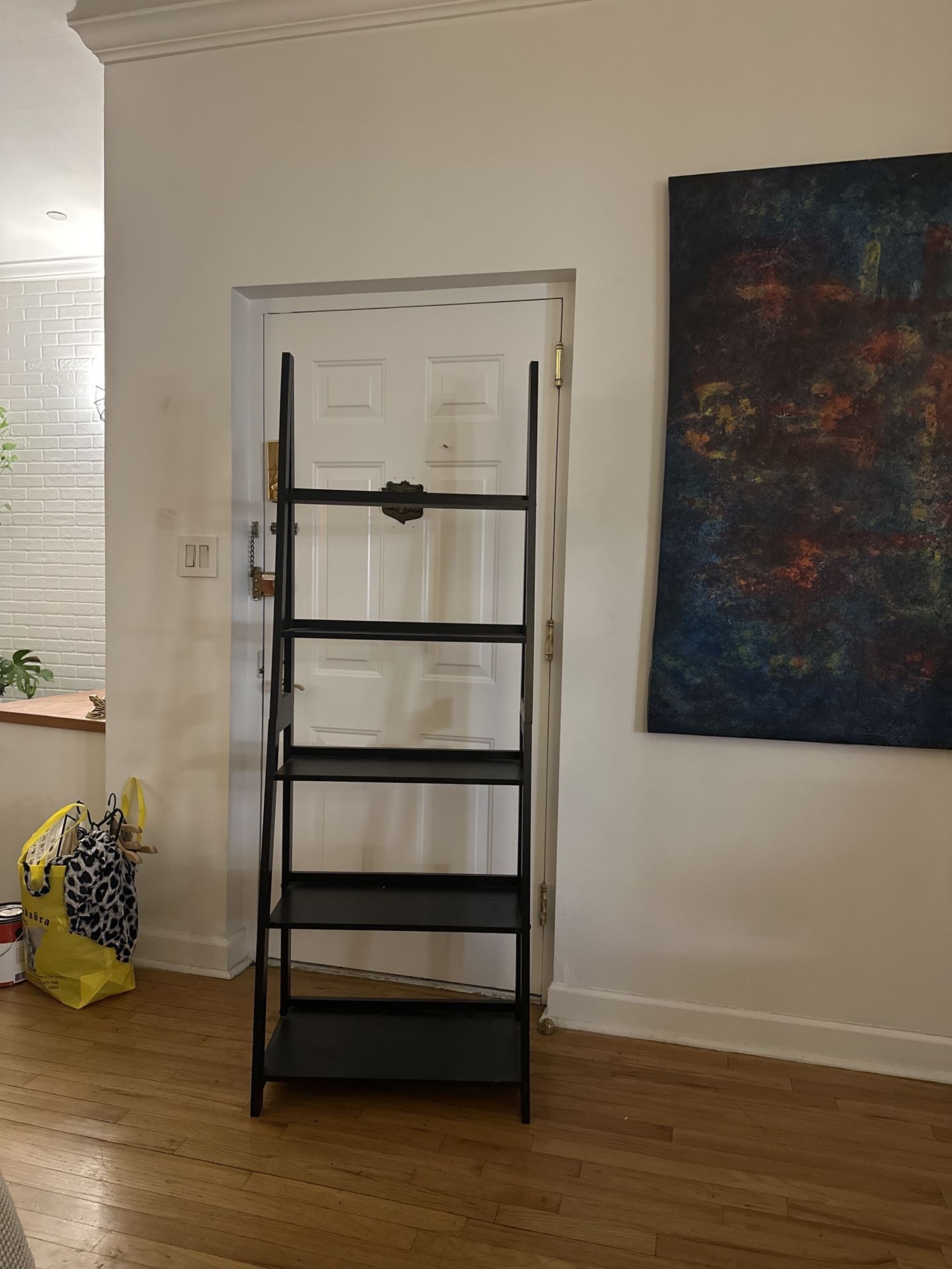 ❤️Wood Open Back 70" Ladder Bookshelf with 5 Shelves in Black