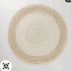 π₯π¦π¦R71#5 $80 Round 6' Multi Stripe Braided Jute Area Rug Cream/Tan - Hearth & Handβ’ with Magnolia