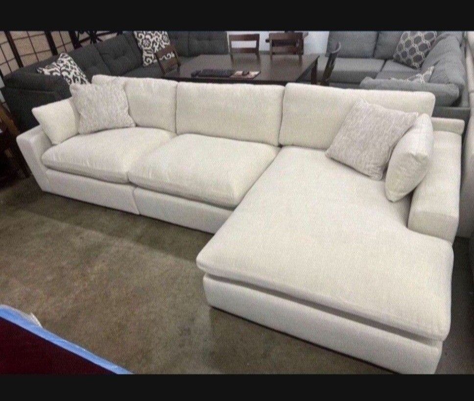 140" Super Soft Feather Cloud Sectional Sofa Couch