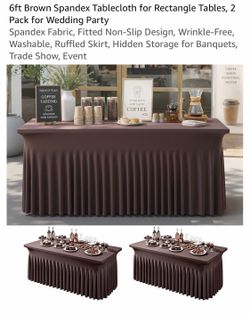 Brown fitted table cloths for 6ft table.