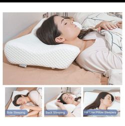 Elviros Lumbar Support Pillow for Sleeping, Adjustable Memory Foam