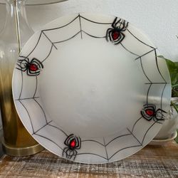 Easter Unlimited Plastic Platter Black Widow Red Spiders Webs Halloween Decor