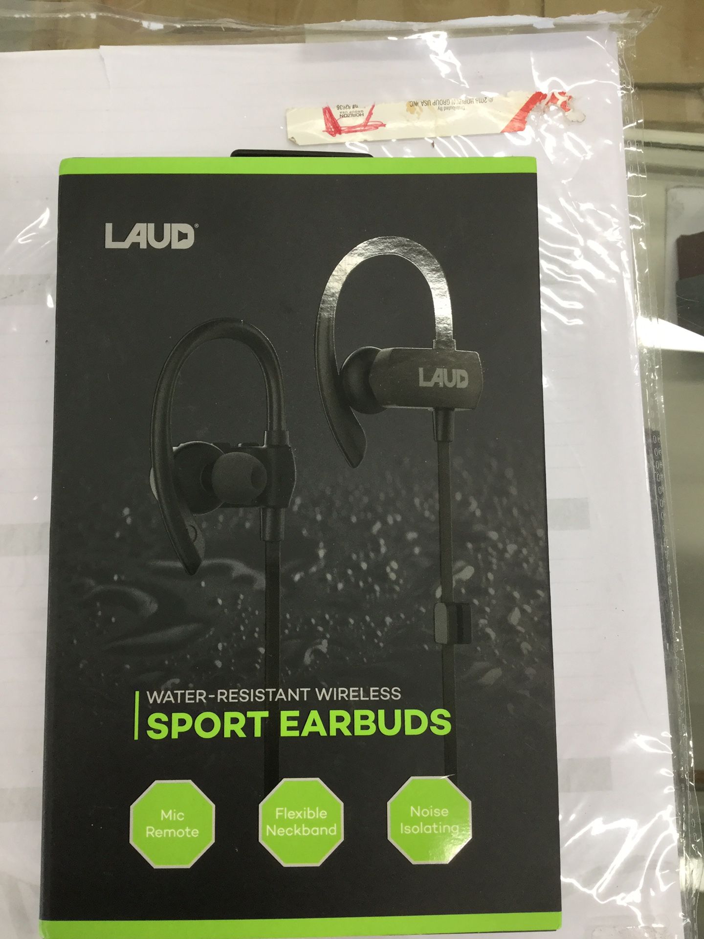Laud water resistant wireless earbuds black opened box