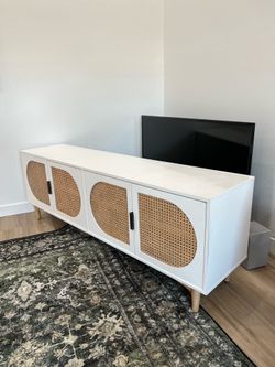 White Mid-Century TV Stand/Media Console