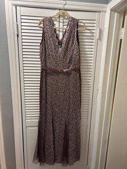 New. No Tags. David Bridal Dresses Grape Lace Color V Neck . Long Length. 