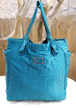Marc Jacobs Jumbo turquoise tote handbag