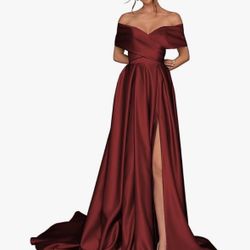 Off The Shoulder Satin Dress