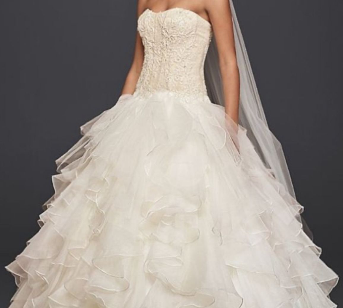 Oleg Cassini Wedding Dress Ivory White 