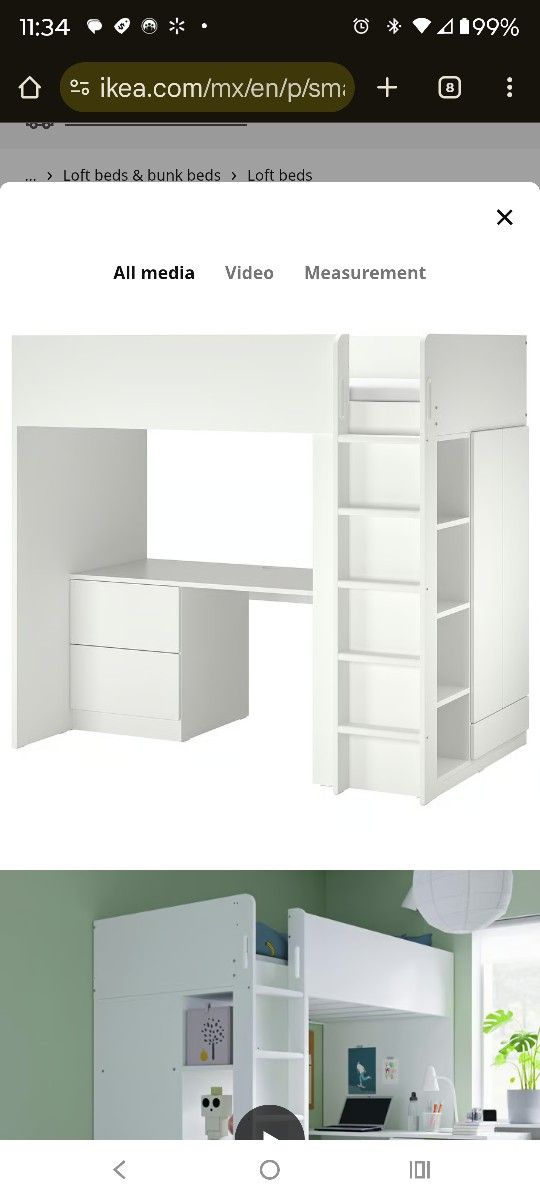 Twin Bed With Desk Drawers Are Black IKEA