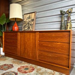 DANFLEX Mid Century Danish Teak Dresser or Sideboard with Tambour Door