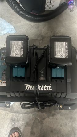 makita dual charger +2 5.0 18v batteries