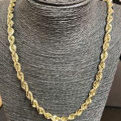 10k Gold SOLID Rope Chain, 24 Inch For A Good Price!