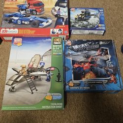Four Hasbro Block Tech ( Like Lego Tech) 4 Bundle Set 